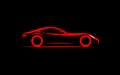 Stylized simple drawing sport super car coupe side view